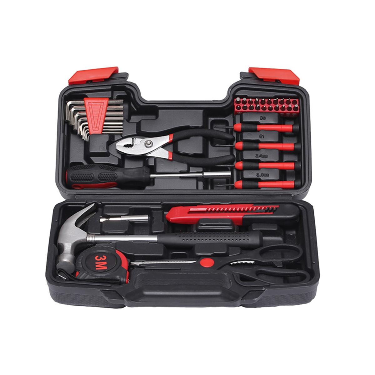 39 Pieces Tool Set Household Hand Tool Kit with Portable Toolbox Storage