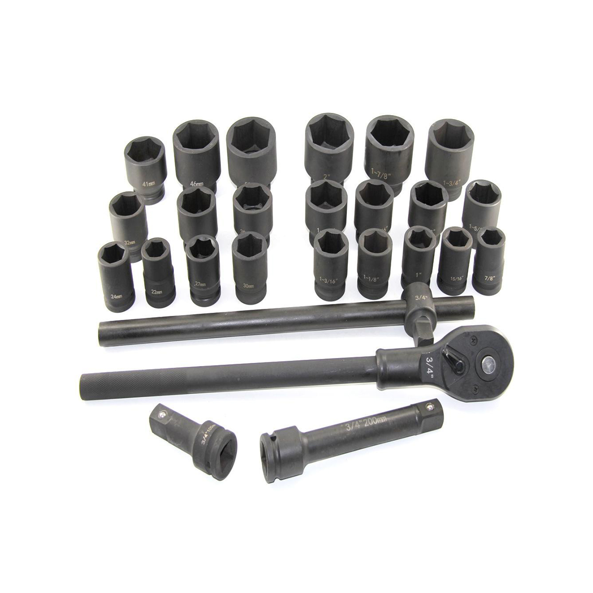 28pcs High Quality Professional Car Repair Tools Set 3/4' Impact Socket Ratchet Set For Truck