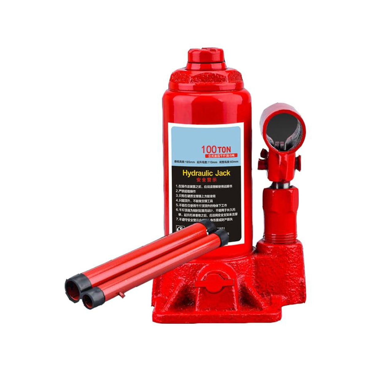 100 ton Universal Telescoping Heavy Duty Manual Mechanical Hydraulic Bottle Jack For Car