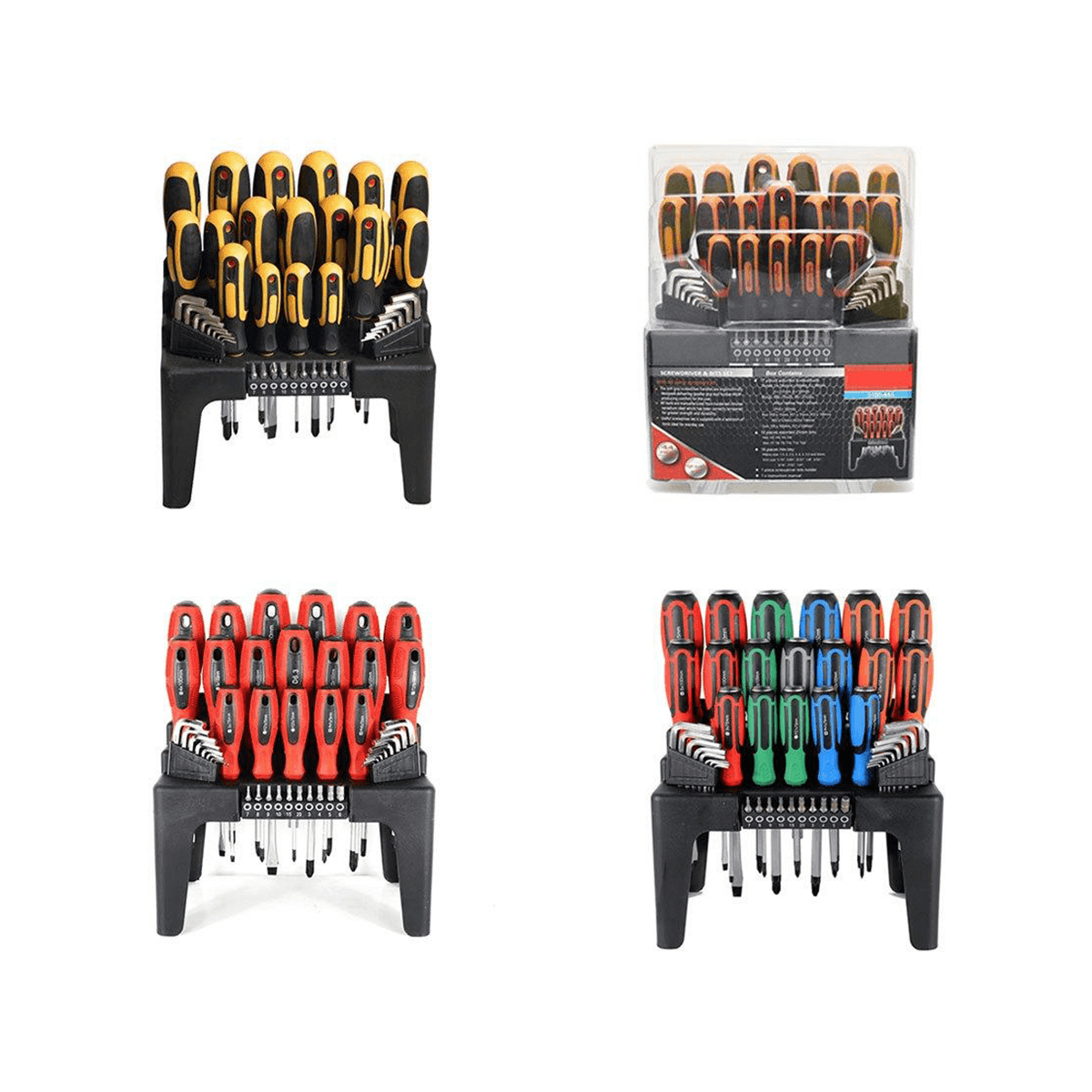 44pcs Cr-v Carbon Steel Profesional Multifunction Magnetic  Screwdriver Set with Hexagon Wrench set and Bits