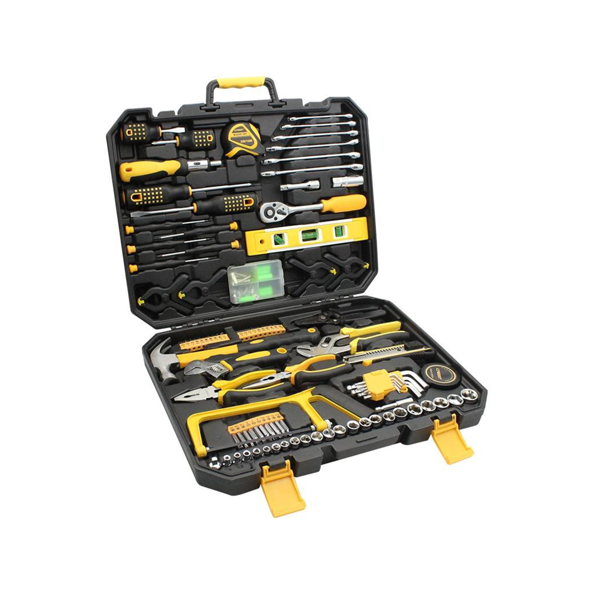 168 Pieces Socket Wrench Auto Repair Tools Set Combination Mixed Hand Tool Kit with Plastic Toolbox Storage Case