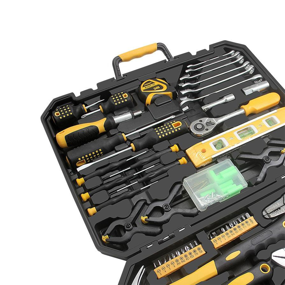 168 Pieces Socket Wrench Auto Repair Tools Set Combination Mixed Hand Tool Kit with Plastic Toolbox Storage Case