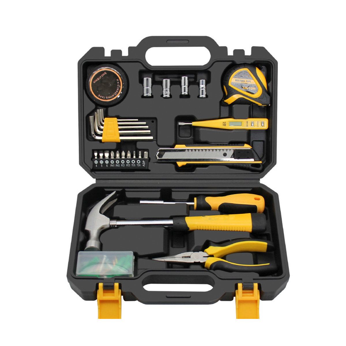 28pcs Household Tool Box Electrician Dedicated Waterproof Plastic Multi-function Home Hardware Tool Kit