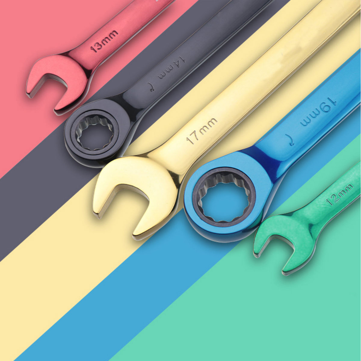 Color Combination Wrench Set Dual-purpose Open End Wrench Movable Wrench Hand Tools